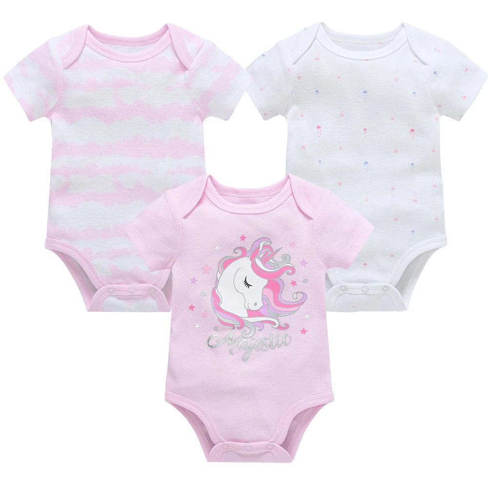 Baby Newborn 6Pcs/lot Short Sleeve Cotton Bodysuit