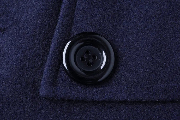 Men's Fleece Tailored Slim Fit Trend Woolen Windbreaker Coat