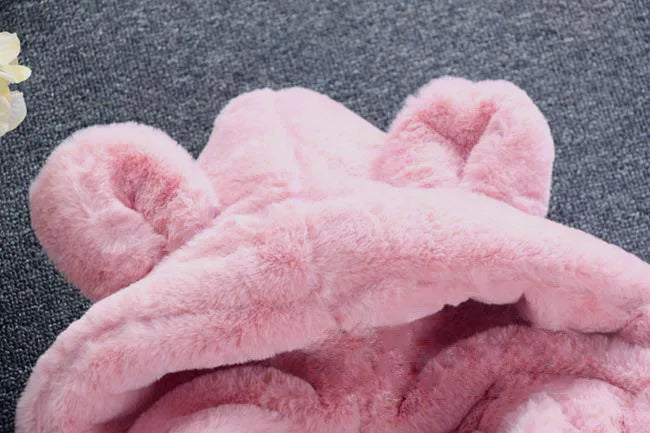 Girls Plush Warm Faux Fur Coat Jacket