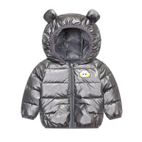 Kids Glossy Waterproof Hooded Zipper Snowsuit Set Allmartdeal