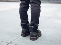 Kids Mid-Calf Leather Plush Warm Waterproof Boots Allmartdeal