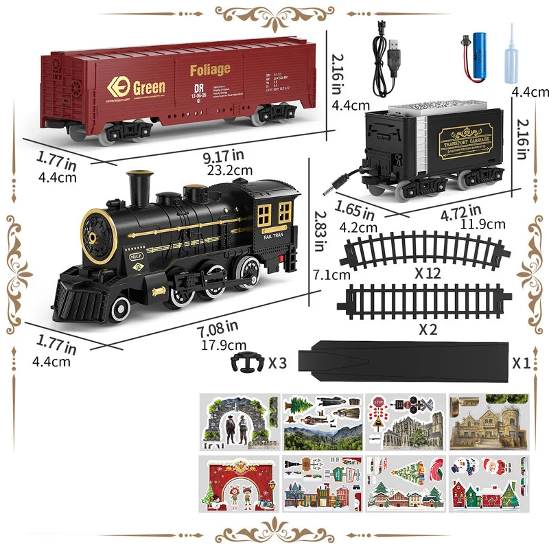 Kids Railway Locomotive Engine Educational Electric Train Toy Set Allmartdeal