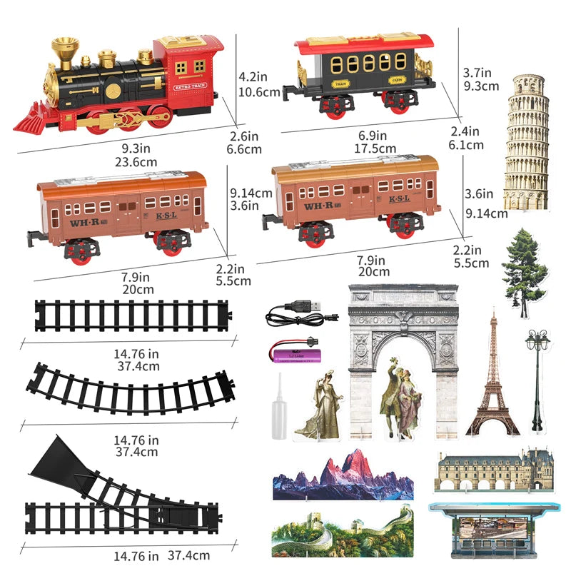 Kids Railway Locomotive Engine Educational Electric Train Toy Set Allmartdeal