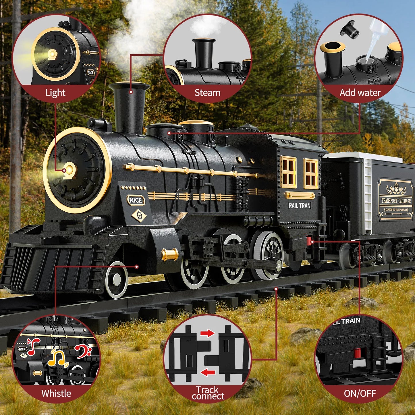 Kids Railway Locomotive Engine Educational Electric Train Toy Set Allmartdeal