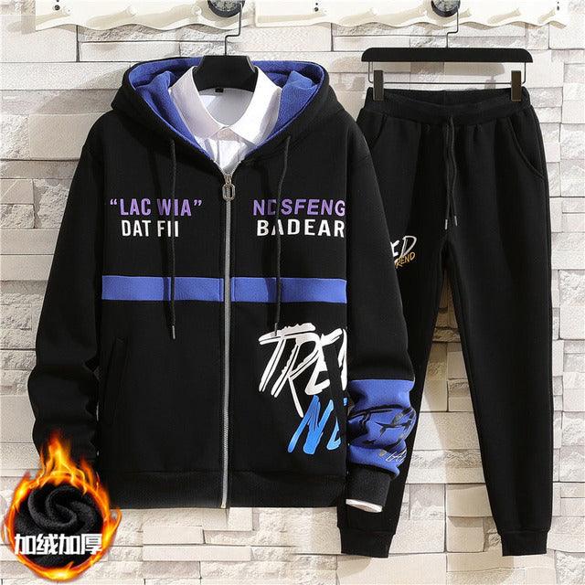 Men 2Pcs Hoodie Sweatshirt And Pants Set Allmartdeal