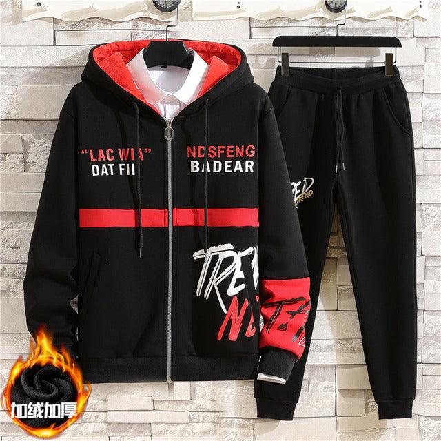 Men 2Pcs Hoodie Sweatshirt And Pants Set Allmartdeal