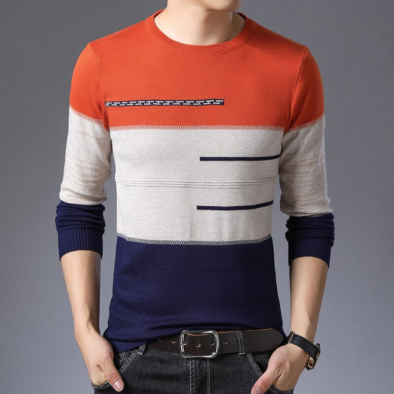 Men Cotton Slim Fit Pullover Sweater Allmartdeal