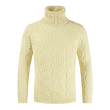 Men Turtleneck Knitted Solid Color Pullover Sweater Allmartdeal