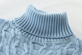 Men Turtleneck Knitted Solid Color Pullover Sweater Allmartdeal