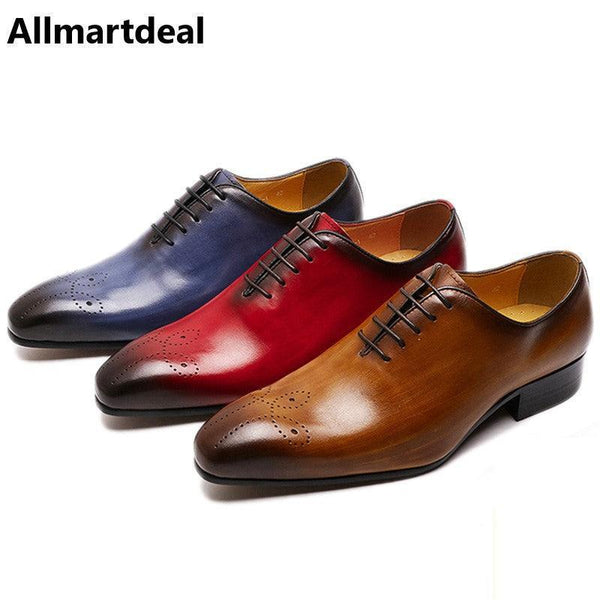 Men Whole Cut Casual Pointed Toe Dress Shoes Allmartdeal
