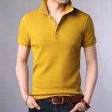 Men's 100% Cotton Slim Fit Solid Color Polo Shirt Allmartdeal