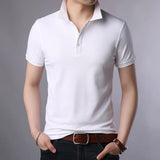 Men's 100% Cotton Slim Fit Solid Color Polo Shirt Allmartdeal