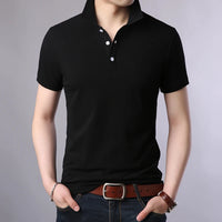 Men's 100% Cotton Slim Fit Solid Color Polo Shirt Allmartdeal