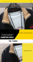 Men's 2 Pcs European Style Waffle V-neck Jacket Pants Set Allmartdeal