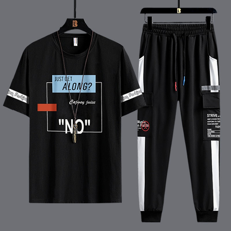 Men's 2Pcs Pants T-Shirt Set Allmartdeal