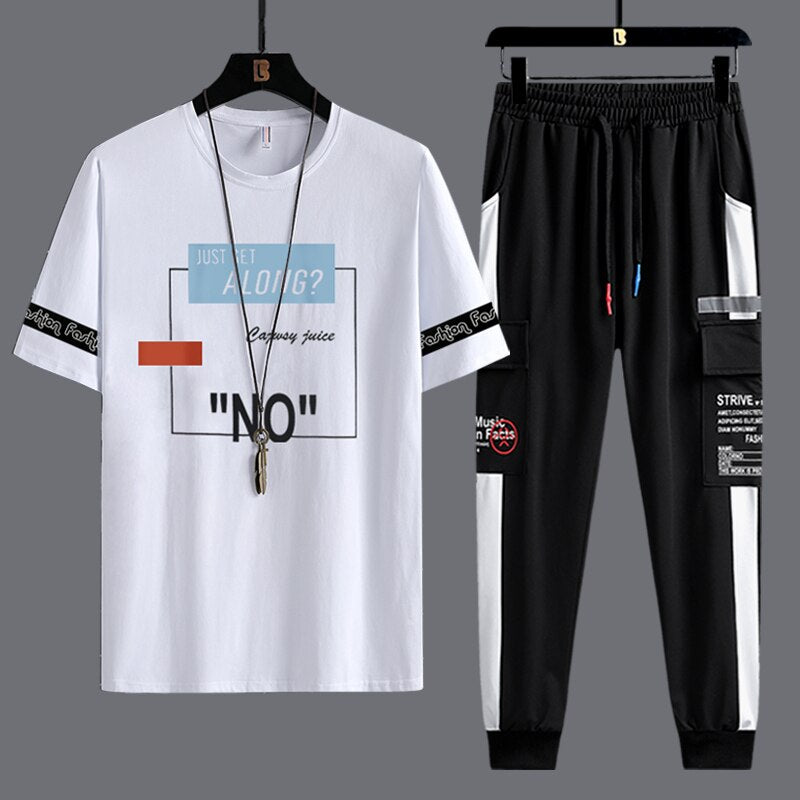 Men's 2Pcs Pants T-Shirt Set Allmartdeal