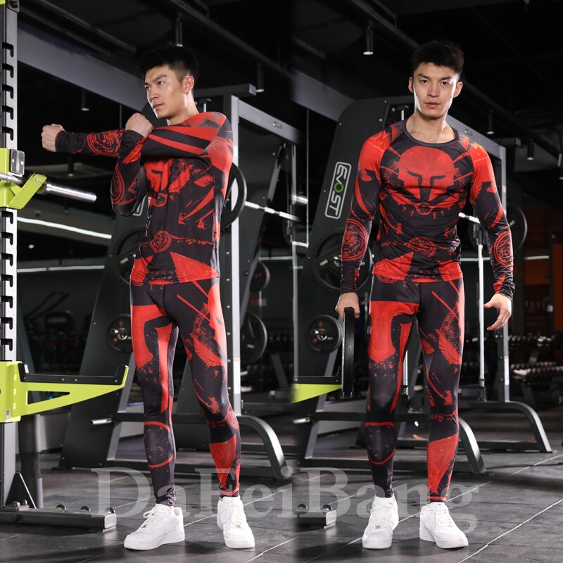 Men's 2Pcs Thermal Compression Fitness Set Allmartdeal