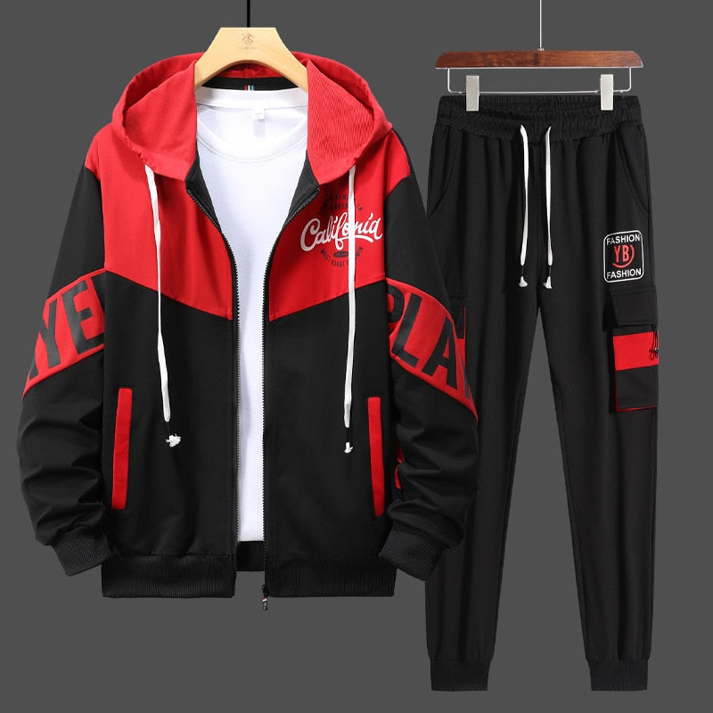 Men's 2Pcs Tracksuit Hoodie Pant Set Allmartdeal