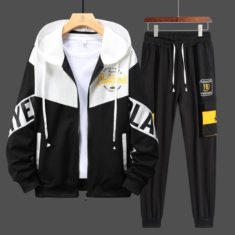 Men's 2Pcs Tracksuit Hoodie Pant Set Allmartdeal