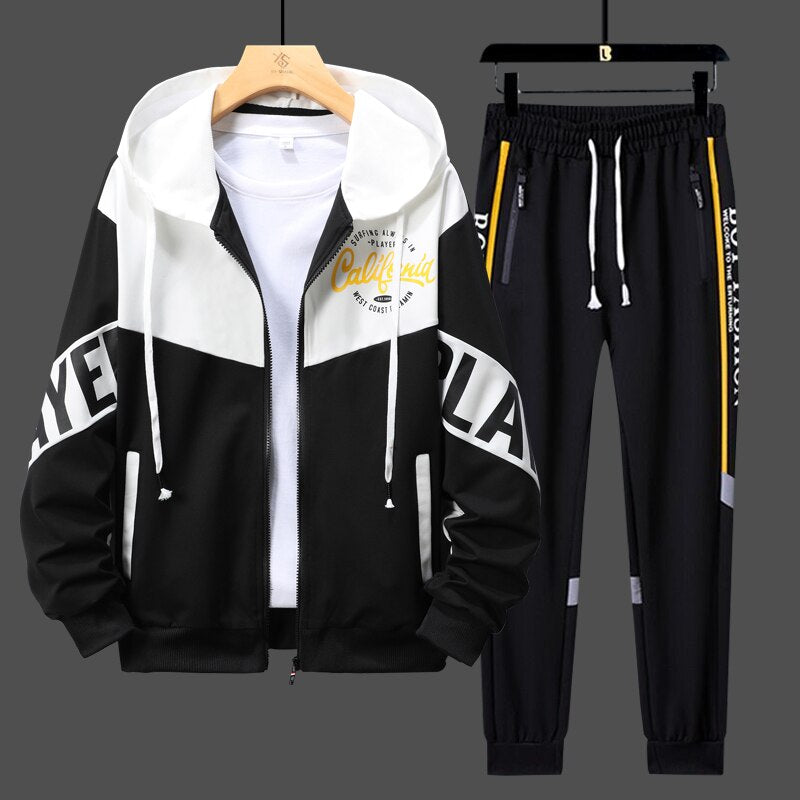 Men's 2Pcs Tracksuit Hoodie Pant Set Allmartdeal