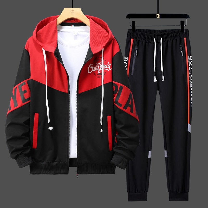 Men's 2Pcs Tracksuit Hoodie Pant Set Allmartdeal