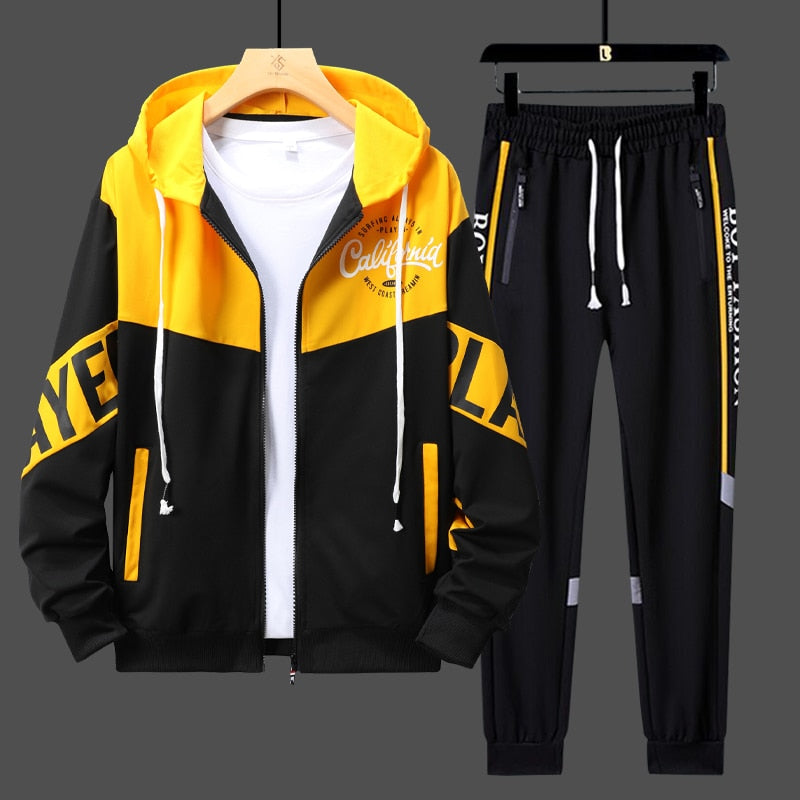 Men's 2Pcs Tracksuit Hoodie Pant Set Allmartdeal