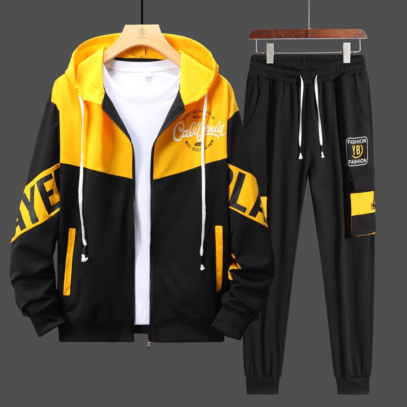 Men's 2Pcs Tracksuit Hoodie Pant Set Allmartdeal