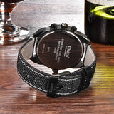 Men's Canvas Sport Casual Quartz Two Time Zone Wristwatch Allmartdeal
