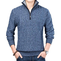 Men's Casual Pullover Slim Stand Collar Knitted Sweater Allmartdeal