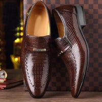 Men's Classic Low-Cut Embossed Leather Loafers Allmartdeal