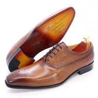 Men's Crocodile Pattern Classic Style Shoes Allmartdeal