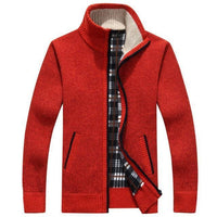 Men's Faux Fur Wool Sweater Jacket Allmartdeal