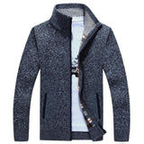 Men's Faux Fur Wool Sweater Jacket Allmartdeal