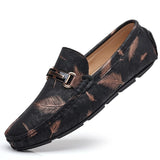 Men's Feather Print Breathable Loafers Moccasins Allmartdeal