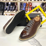 Men's Genuine Calfskin Leather 7-Eyelet Luxury Shoes Allmartdeal