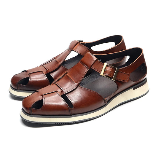 Men's Genuine Leather Cowhide Sandals Shoes Allmartdeal