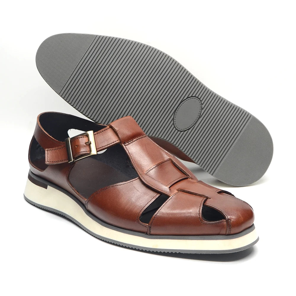 Men's Genuine Leather Cowhide Sandals Shoes Allmartdeal