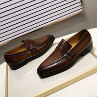 Men's Genuine Leather Crocodile Print Loafers Shoes Allmartdeal