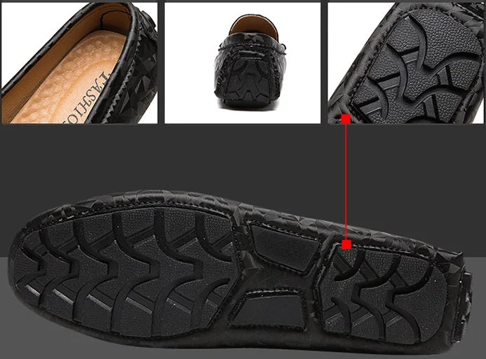 Men's High Quality Leather Snake Pea Moccasin Loafers Allmartdeal