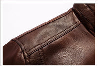 Men's High Quality PU Leather Faux Fur Fleece Jacket Allmartdeal
