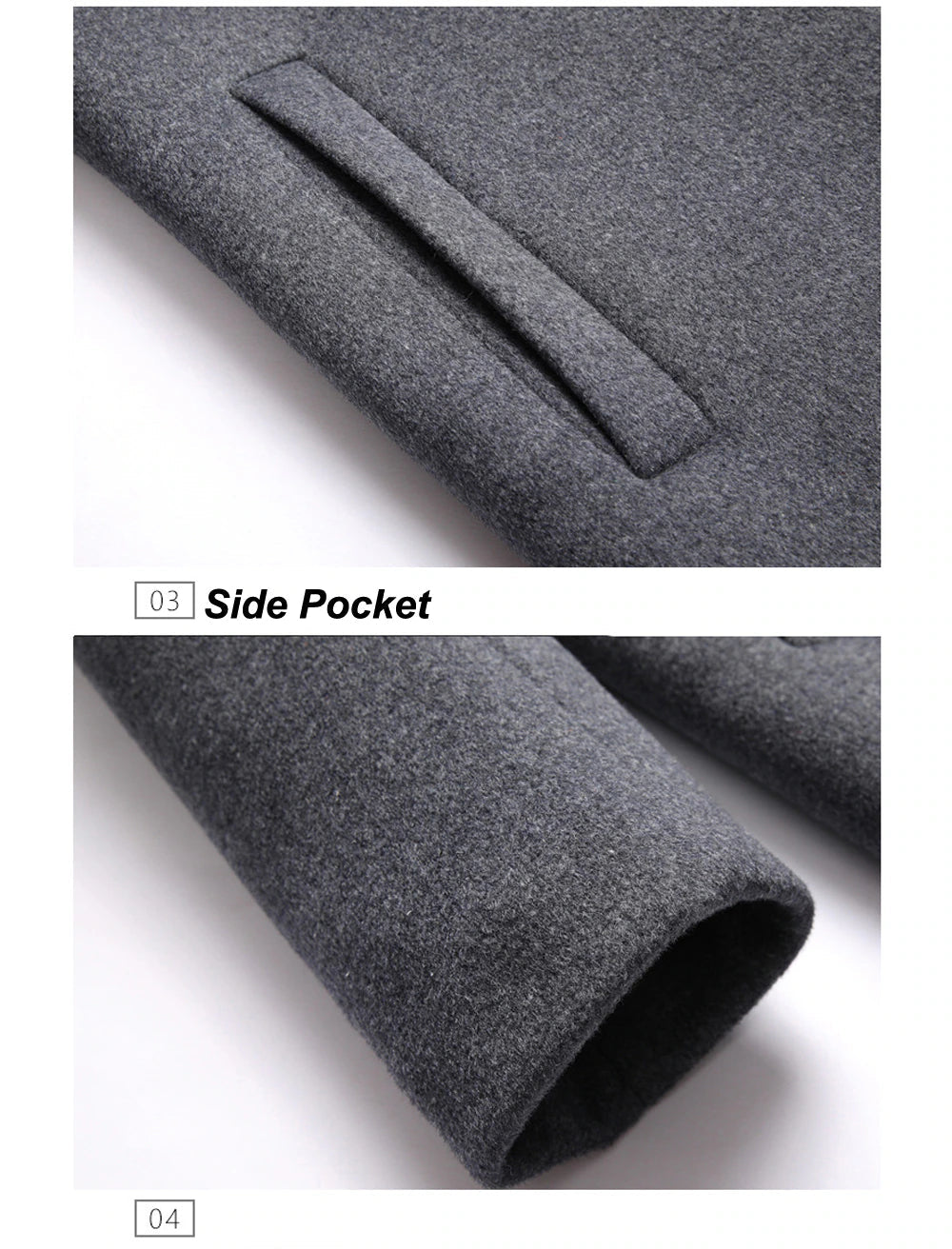 Men's Hooded Wool Scarf Collar Cotton Trench Coat Allmartdeal