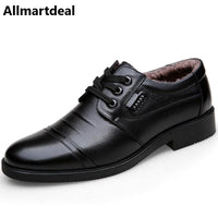 Men's Leather Cashmere Warm Cotton Shoes Allmartdeal