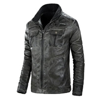 Men's Leather Casual Biker Retro Jacket Allmartdeal
