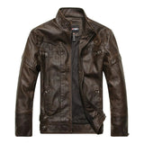 Men's Leather Fur Lining Slim Biker Jacket Allmartdeal