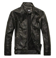Men's Leather Fur Lining Slim Biker Jacket Allmartdeal