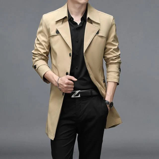 Men's Long Trench Coat Superior Quality Allmartdeal