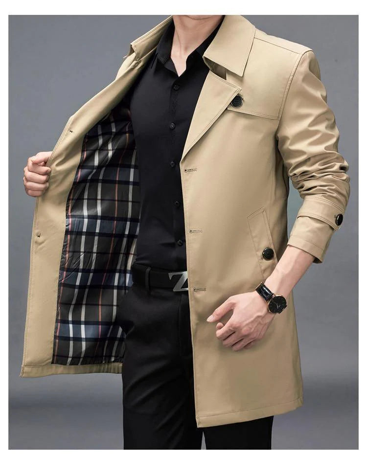 Men's Long Trench Coat Superior Quality Allmartdeal