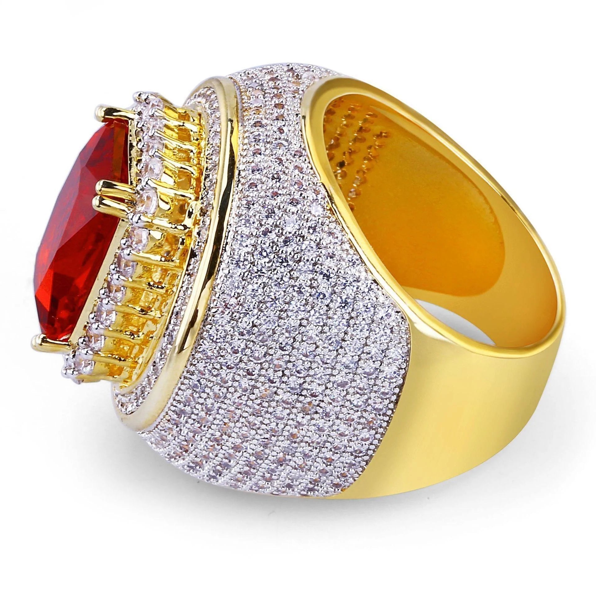 Men's Luxury Red Gold Color Ring Allmartdeal