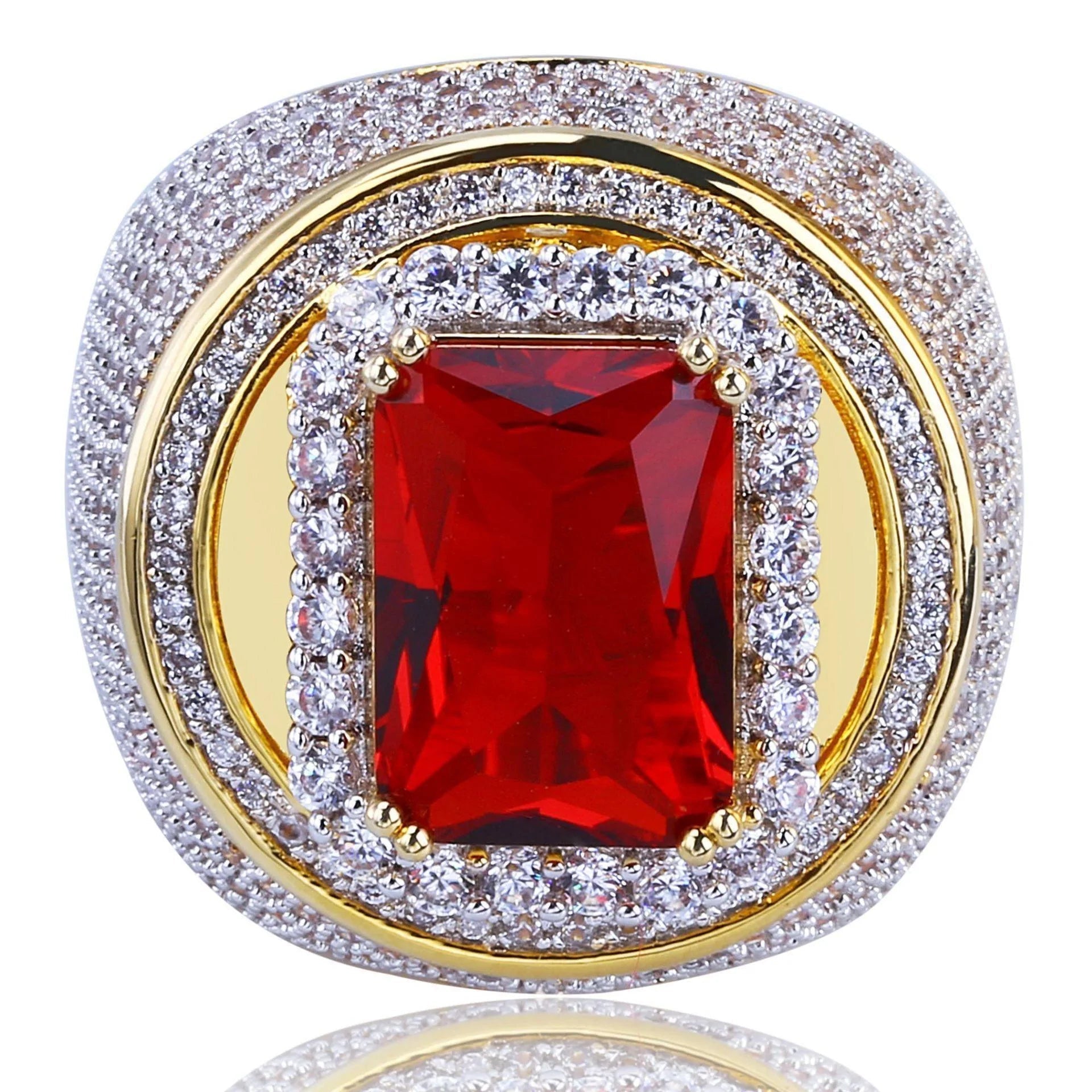 Men's Luxury Red Gold Color Ring Allmartdeal