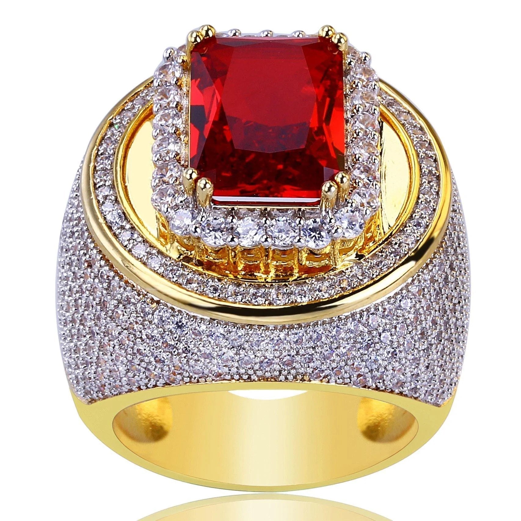 Men's Luxury Red Gold Color Ring Allmartdeal